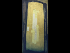 Stèle n°2, 1964 Peinture vinylique et feuille de métal sur toile
