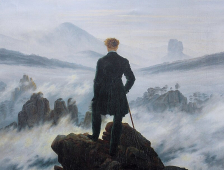 Caspar David Friederich - Le Voyageur contemplant une mer de nuages (Der Wanderer über dem Nebelmeer) Kunsthalle de Hambourg